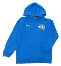 Modrá mikina s logom a kapucňou Puma