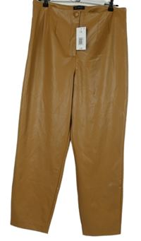 Nové - Dámske béžové koženkové nohavice Et Vous