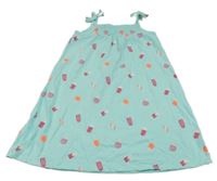 Tyrkysové bavlnené šaty so zmrzlinami Topolino