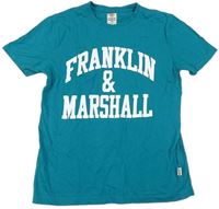 Modrozelené tričko s logom Franklin Marshall