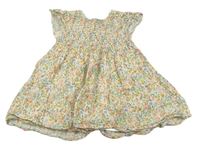 Biele kvetinové mušelínové šaty Primark