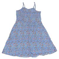 Svetlomodré midi šaty s kvietkami Primark