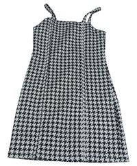 Sivo-čierne vzorované úpletové trblietavé šaty Primark