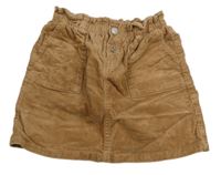 Hnedá menšestrová paper bag sukňa H&M