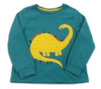 Zelená fleecová pyžamová mikina s dinosaurem George