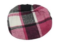 Růžovo-bílo-černý kostkovaný baret