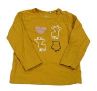 Hořčicové trik so srdiečkami a žirafami  Topolino