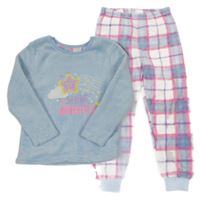 Světlemodro-kockované chlpaté pyžama s hviezdou Primark