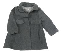 Sivý vlnený podšitý kabát Zara