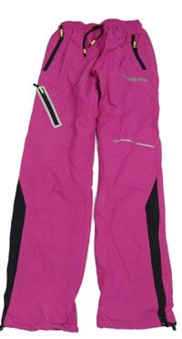 Růžové šusťákové zateplené outdoorové kalhoty 