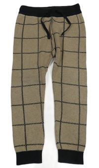 Hnědo-černé kostkované pletené tepláky Next