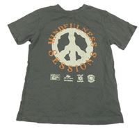 Tmavosivé tričko s potlačou Primark