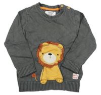 Tmavosivý sveter s s levíkom  F&F