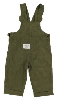 Khaki ľahké na traké manšestráky s nášivkou Shein