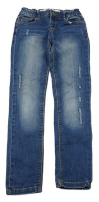 Modré skinny rifle ošoupaného vzhledu Denim Co.