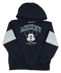 Tmavomodro-svetlomodrá mikina s Mickeym a kapucňou Disney