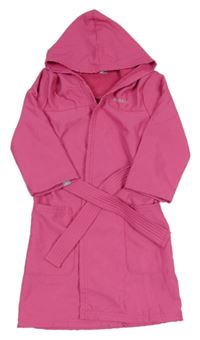 Růžový koupací župan s logem a kapucí Nabaji