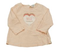 Lososové tričko so srdiečkom