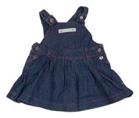 Tmavomodré rifľové na traké šaty s nášivkou