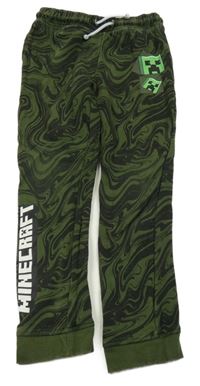 Khaki-černé vzorované tepláky - Minecraft Tu