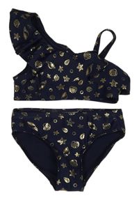 Tmavomodré 2-dílné plavky s mušlemi H&M