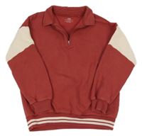 Bordó-smotanová mikina so stojačikom M&S