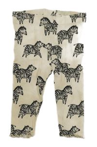 Béžové rebrované legíny so zebrami H&M