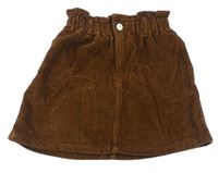 Hnedá menšestrová paper bag sukňa Zara