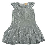 Sivé zamatové šaty s flitrami Pusblu