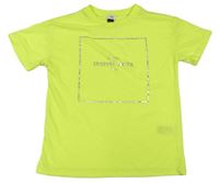Neónově žlté tričko s nápisom River Island