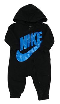 Čierna tepláková kombinéza s logom a kapucňou Nike