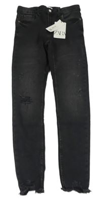 Tmavošedé ripped skinny rifle s prošoupáním Zara 
