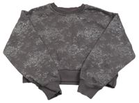 Sivo-strieborná crop mikina Zara