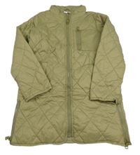 Khaki šusťákový zateplený prošívaný zateplený kabátek H&M