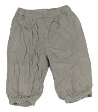 Šedé manšestrové podšité kalhoty 