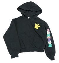 Černá crop mikina Pikachu s kapucňou H&M