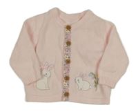 Svetloružový prepínaci sveter so zajačikmi Nutmeg