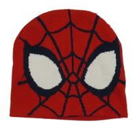 Červená pletená čepice se Spider-manem