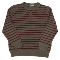 Sivo-vínový pruhovaný sveter Alive