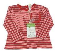 Nové - Červeno-bílé pruhované triko s kapsou Alana