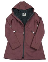 Růžovo-šedý melírovaný softshellový kabát s kapucí Yigga