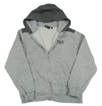 Šedo-tmavošedá propínací mikina s kapucí Everlast 