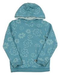 Světlemodrá mikina s kytičkami a kapucí Kids