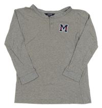 Sivé melírované tričko s písmenkom Maine