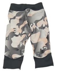 Sivo-broskvové športové capri legíny