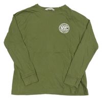 Khaki tričko s nápisom H&M