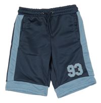 Tmavomodro-modré športové funkčné kraťasy s číslom Crane