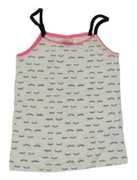 Bielo-neónově ružová košieľka  s řasami Kids