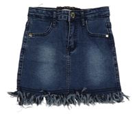 Tmavomodrá rifľová rozstrapkané á sukňa Relish