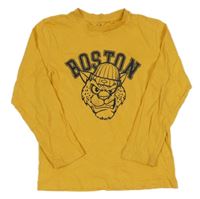 Žlté tričko s leopardom a nápisom OVS